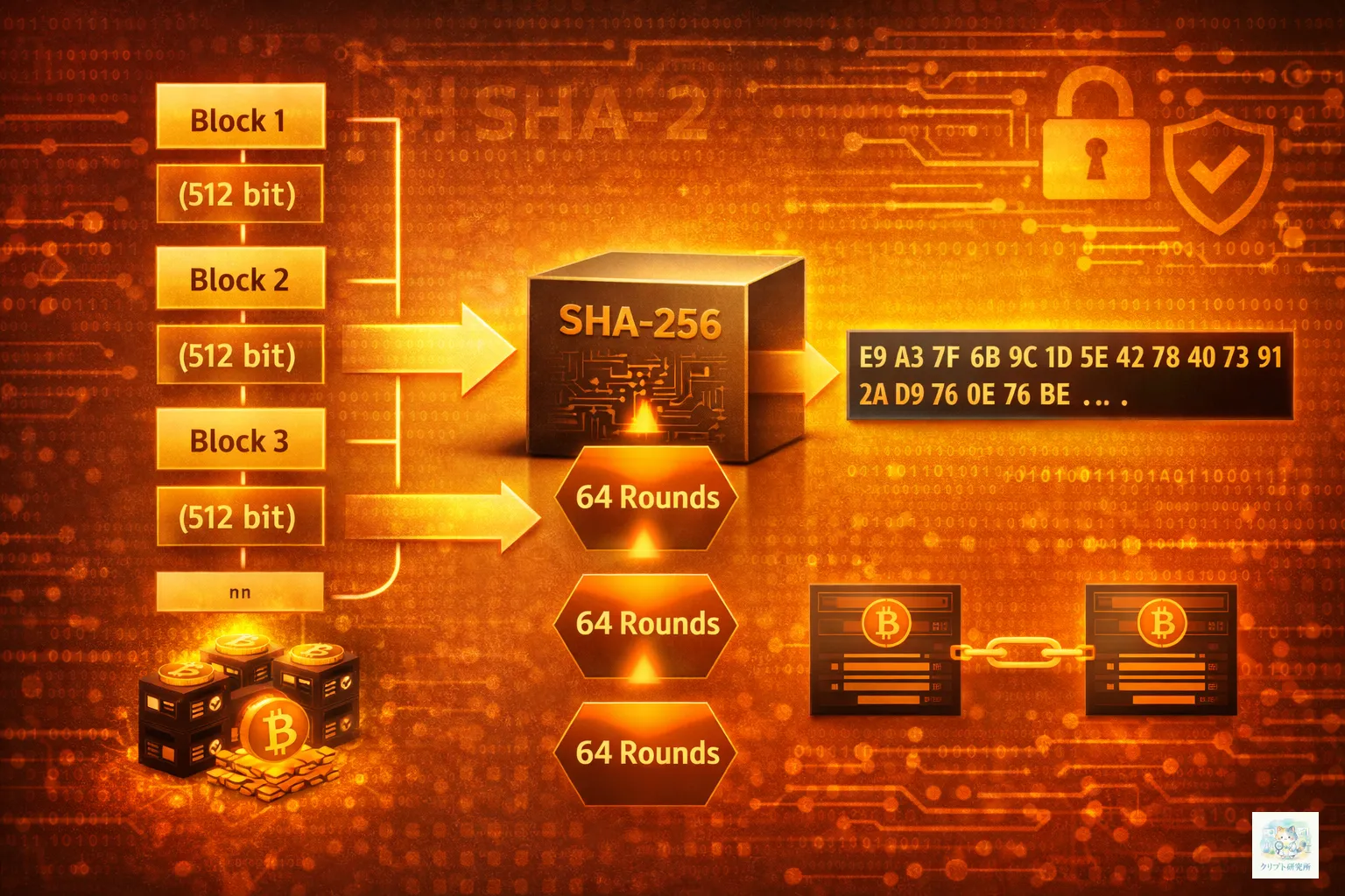 SHA-256の仕組み