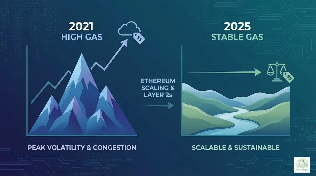 2021年と2025年のガス代比較統計グラフ