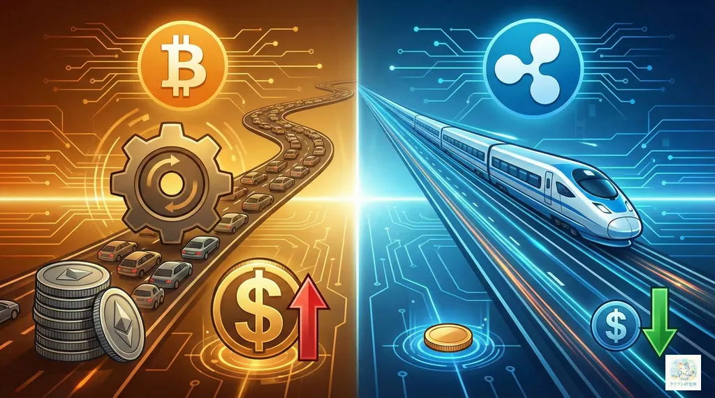 XRP・ビットコイン・イーサリアムの特徴比較