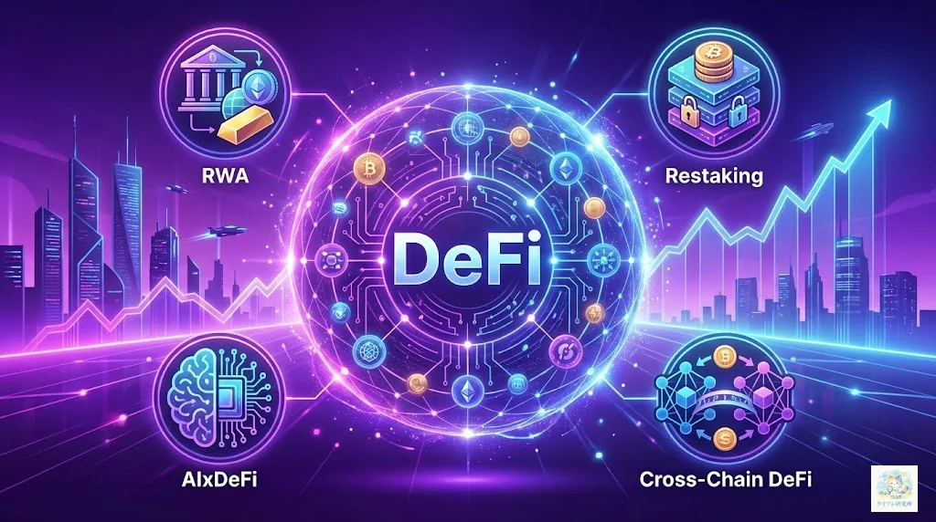 DeFi市場の最新トレンドイラスト