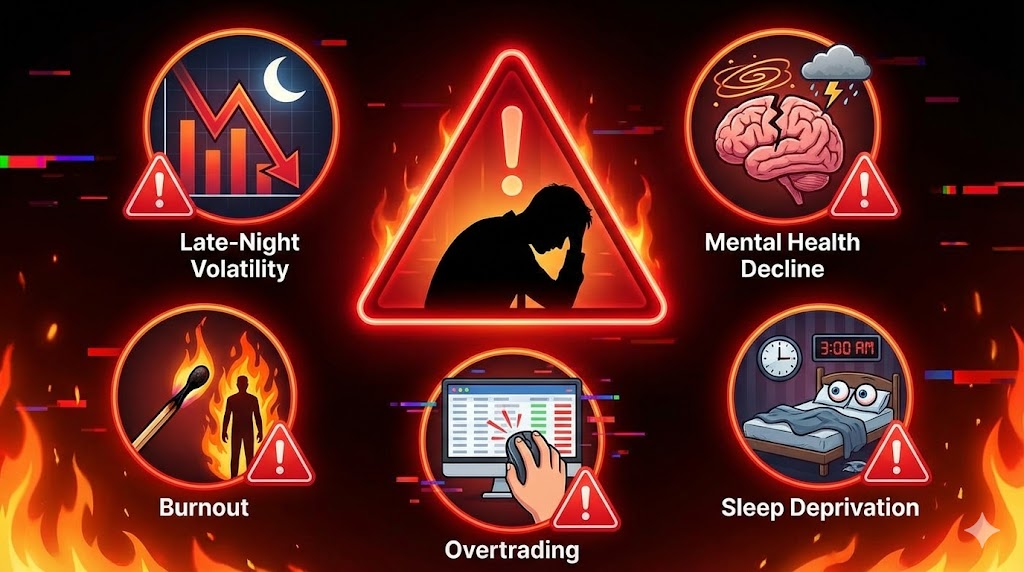 24時間取引のリスクを警告するイメージ