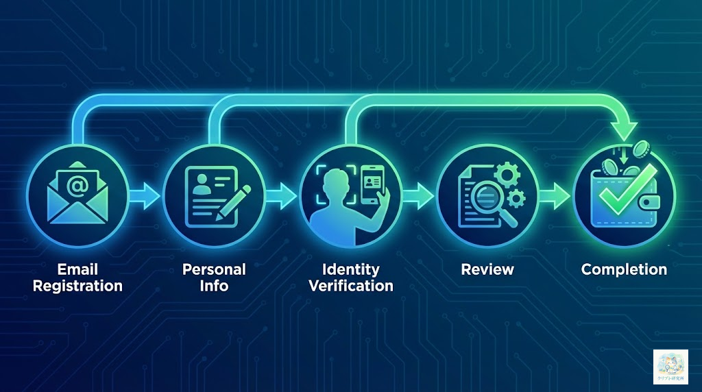 口座開設の流れを示すフローチャート