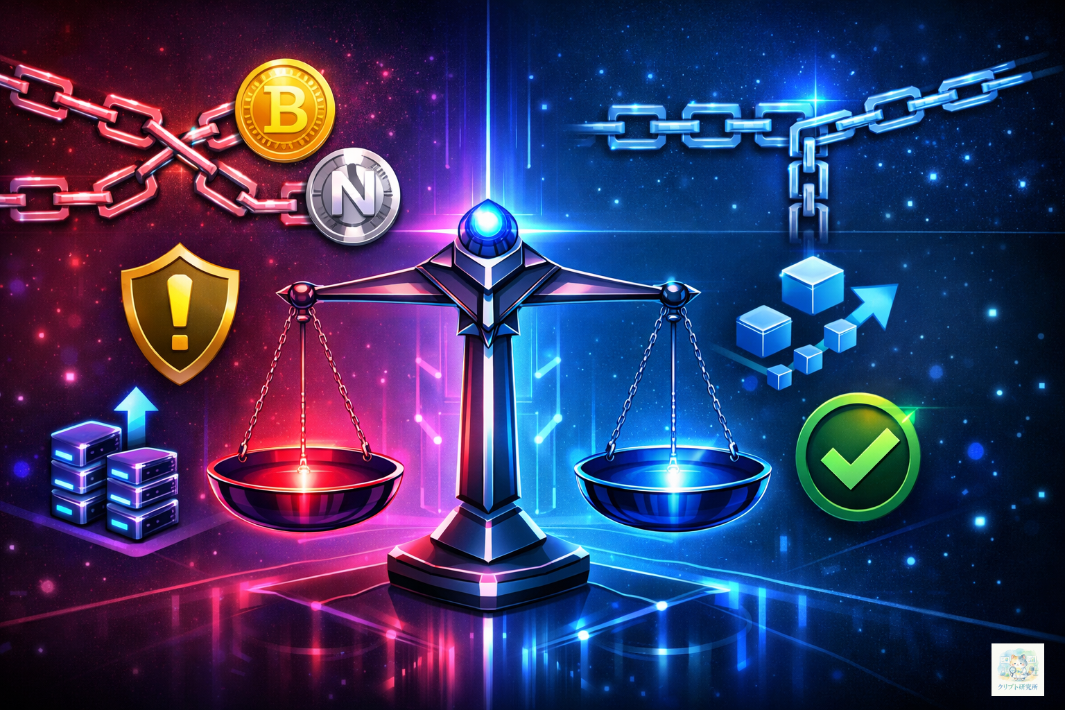 ハードフォークとソフトフォークの比較図