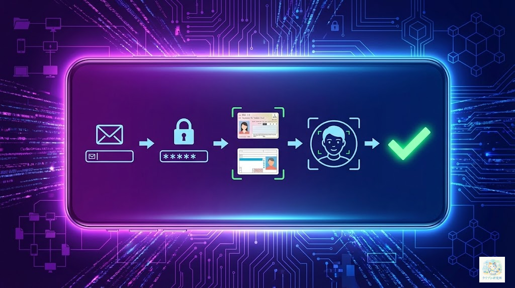 スマートフォンでeKYC本人確認を行うイメージ