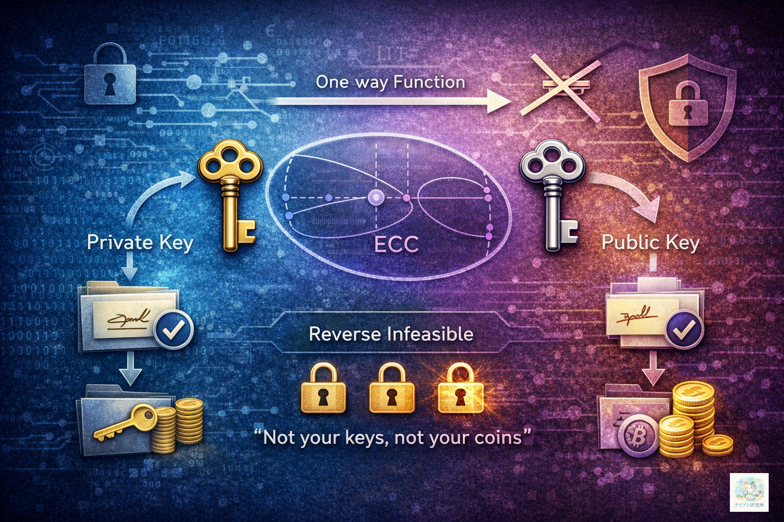 秘密鍵と公開鍵の関係図