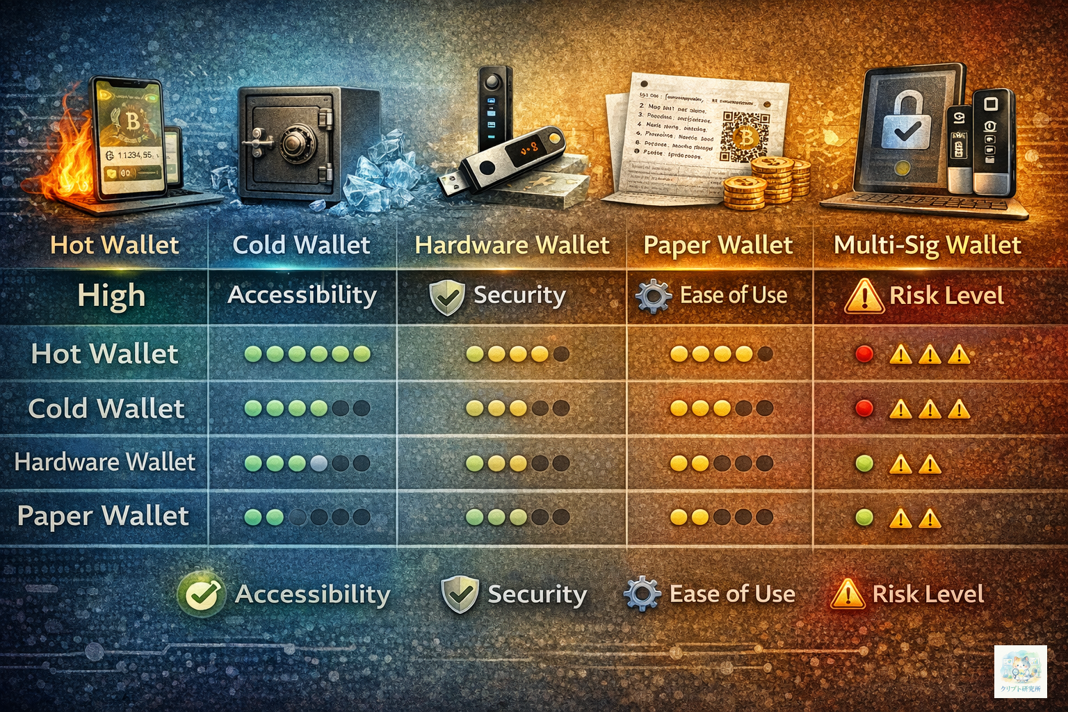 ウォレット種類比較チャート