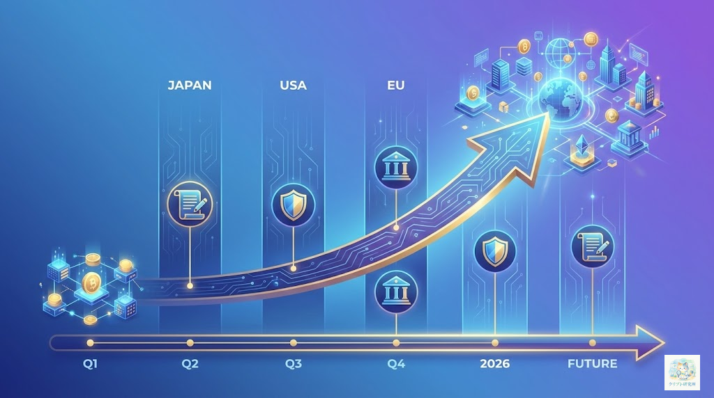 2026年の規制動向と将来展望を示すタイムライン