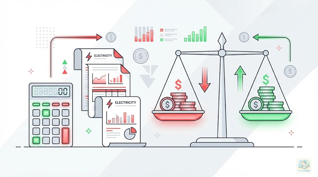 個人マイニングの採算性分析グラフ