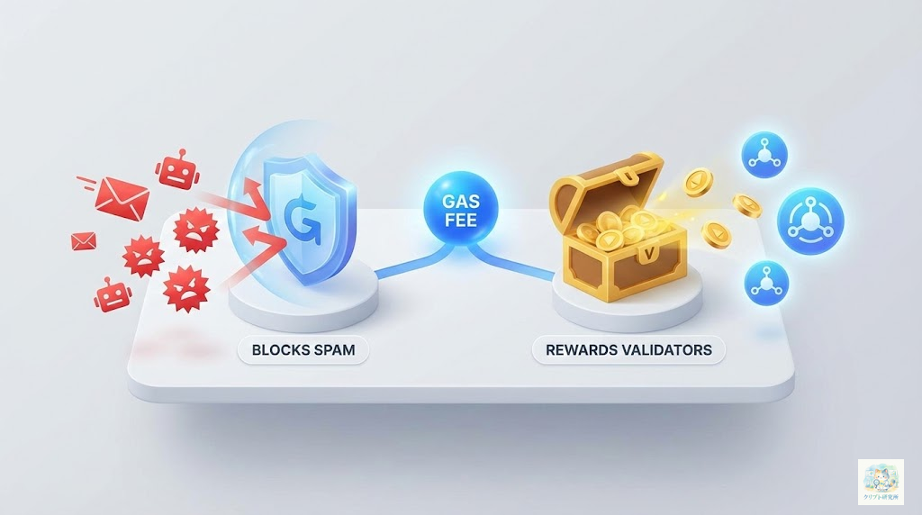 ガス代の役割：スパム防止とバリデーター報酬
