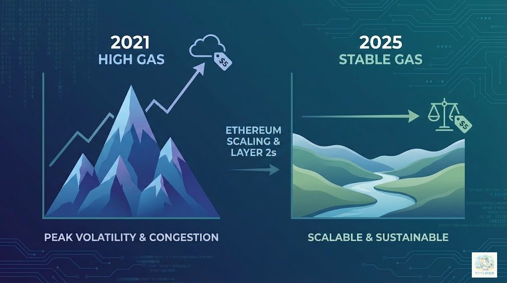 2021年と2025年のガス代比較統計グラフ