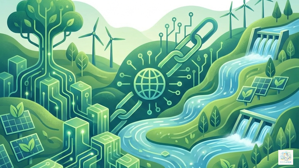 NFTの環境問題と解決策を表すイラスト