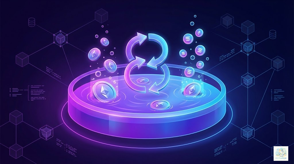 リキッドステーキングの概念イラスト