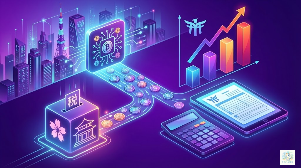 DeFi収益の税金イラスト